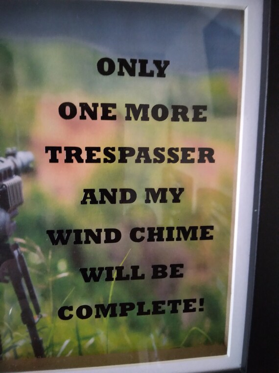 Metal No Trespassing 50 Cal Bullet Gun Shell Ammo Wind Chime Porch Outdoor Decor Metal No Trespassing 50 Cal Bullet Gun Shell Ammo Wind Chime Porch Outdoor Decor