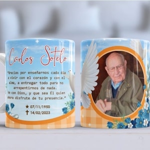 PSD Recuerdo Funebre ABUELO con foto Plantilla para tazas 11 onz