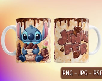 Stitch Editable Template PNG-JPG-PSD for 11 oz Mugs