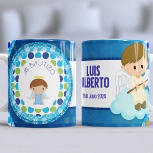 PNG-JPG -PSD Editable Baby Boy Baptism Template for 11 oz Mug