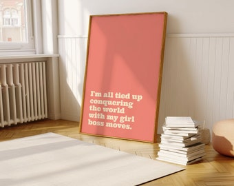 Girl boss poster, feminist, positive, wall art