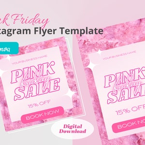Pink Friday Flyer | Pink Friday Template | Black Friday Sale | Pink Friday Flyer Sale | DIY Black Friday Flyer | Pink Flyer Canva Download