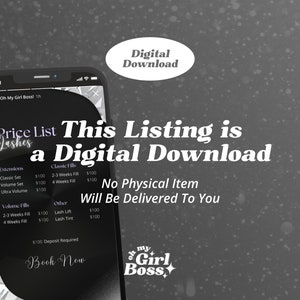 Price List Template DIY Lash Price List Flyer Template Hair Price list Canva Template Printable Pricing Guide Sheet Nails Price list