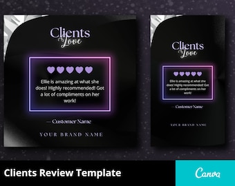 DIY Customer Review Flyer, Customer Feedback Flyer, Review Template, Client Review Template, Client Testimonial, Lashes Nails Hair Flyer