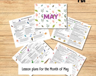May complete lesson plans /mother's Day, birds, healthy foods and dinosaurs