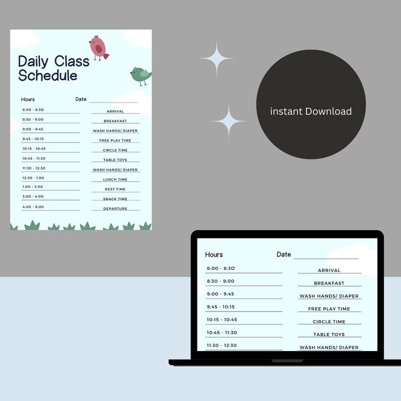 EDITABLE Daily Schedule Cards Daycare Bulletin Board Posters Nannies ...