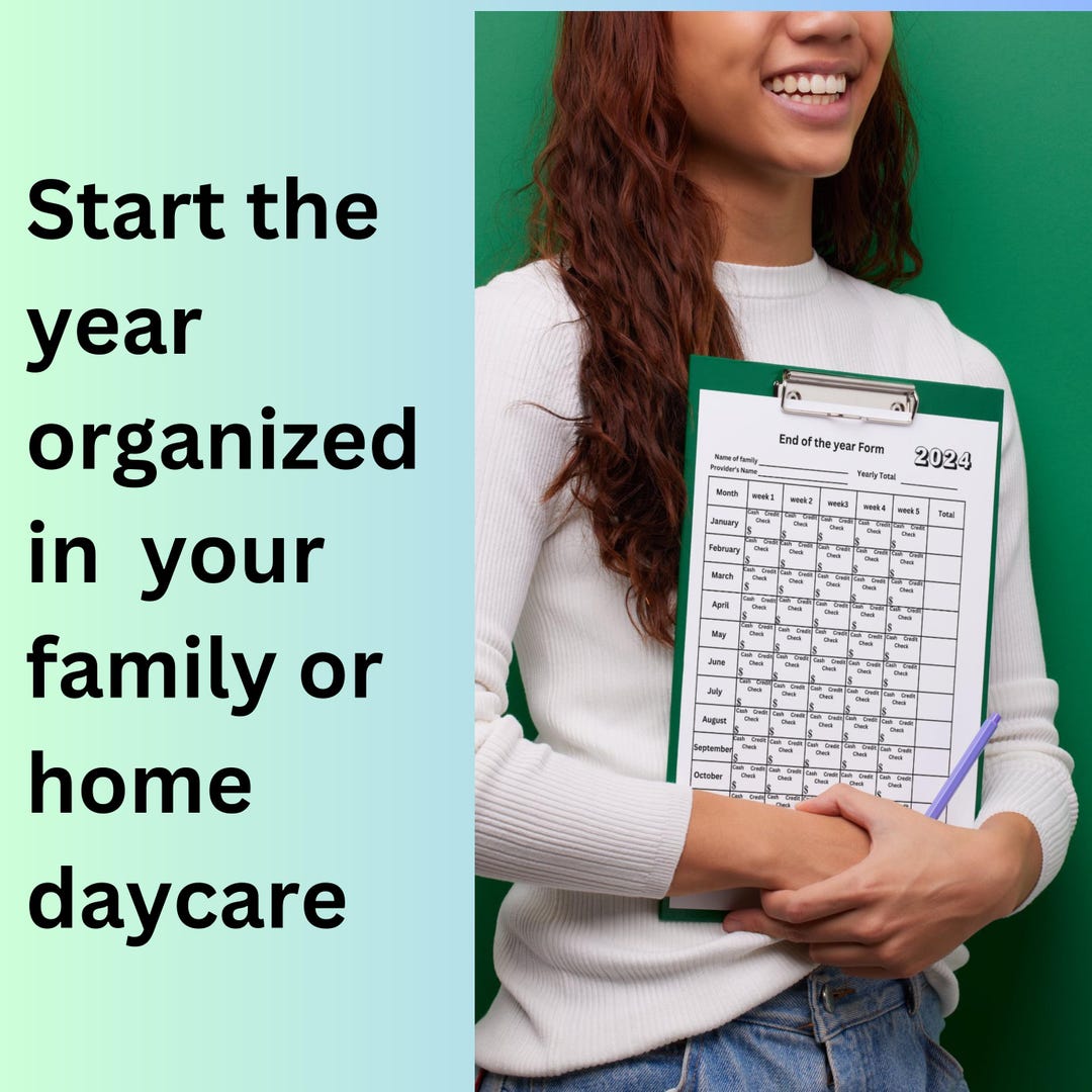 Childcare Yearly Payment Record 2024,2025 and 2026 Etsy