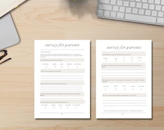 2 pages | parent survey |  used to make improvements | feedback and insights| home daycare | centers | preschool | toddlers and infants