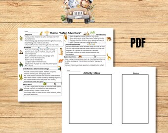 Safari themed lesson plan