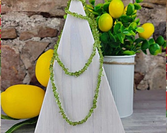 Peridot Endless Chip Bead Necklace