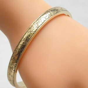 Antique 15ct Gold Nouveau Slave Bangle c1890 8.65 Inch 7.2mm Wide