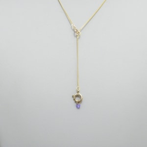 Custom 9ct Gold Curb Charm Necklace 16 18 20 Inch with Gemstone Pendant