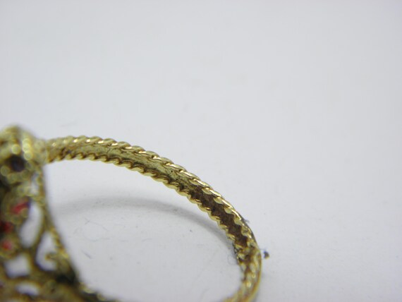 Vintage 18ct Solid Gold Ruby Solitaire Ring Band … - image 10