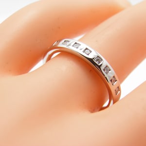 Vintage 18ct White Gold Diamond Eternity Ring Band Size N (US Size 6.75) Restored Mint