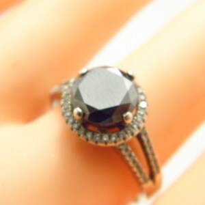 Vintage Sterling Silver 3.0 Cttw Diamond Halo Ring Band Size S (US Size 9.25)