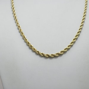 Antique 8ct Gold Heavy Twist Rope Chain Necklace 20 Inch 5mm Wide 19g