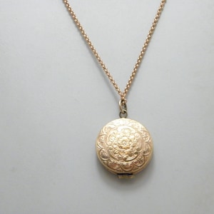 Antique 9ct Rose Gold BF Locket Pendant Necklace 24 Inch Belcher Chain c1850