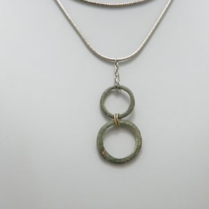 Custom Sterling Silver Bronze Ancient Medieval Wedding Necklace 30 Inch Snake Chain