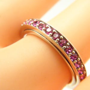 Custom Sterling Silver Ruby Spinner Fidget Ring Band Size K (US Size 5.5) Simulated