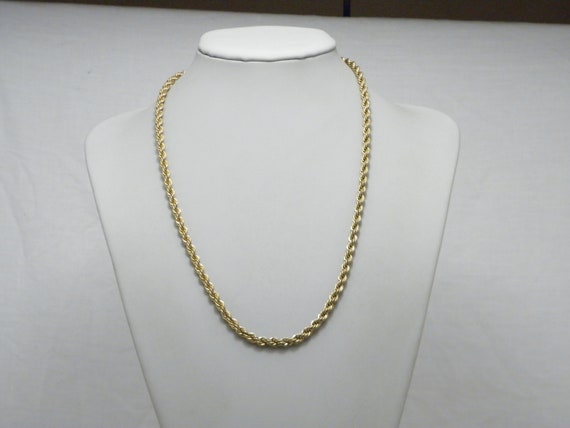 Vintage 9ct Gold Heavy Rope Twist Chain Necklace 24 Inch 5mm