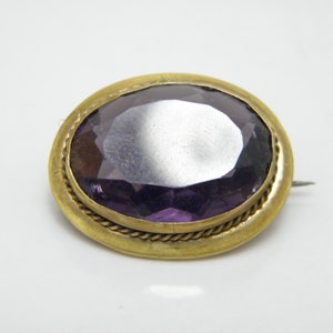 Antique 12ct Rose Gold Amethyst Statement Brooch Pin c1820 High Quality