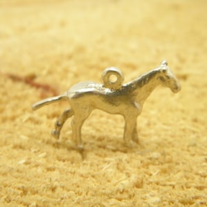 Antique / Vintage Sterling Silver Huge Horse / Pony Charm for Bracelet or Pendant
