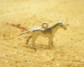 Antique / Vintage Sterling Silver Huge Horse / Pony Charm for Bracelet or Pendant