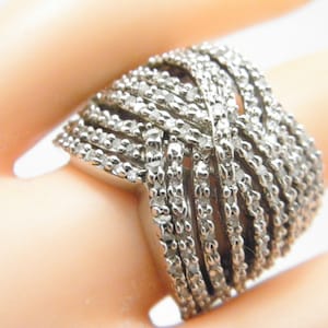 Vintage 2.50 Cttw Diamond Signet Ring Band Size L 1/2 (US Size 6) Sterling Silver