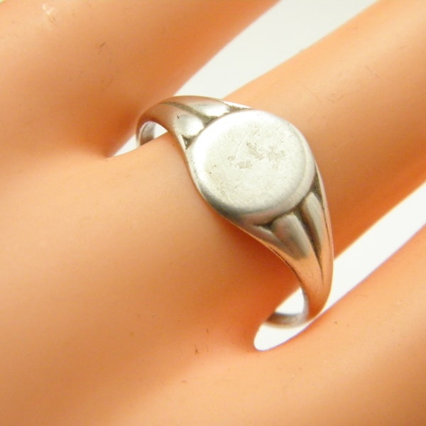 Antique Sterling Silver Signet Ring Size U (US Size 10.25) c1900