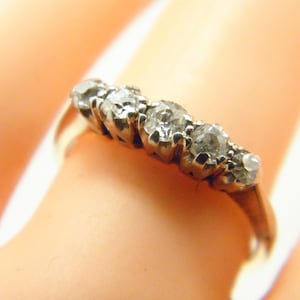 Antique 18ct Gold Platinum 0.50 Cttw Diamond Eternity Ring Band Size M (US Size 6.25) c1890