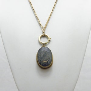 Custom 9ct Heavy Gold Belcher Chain Charm Necklace 18 Inch Antique Victoriana Bolt Ring