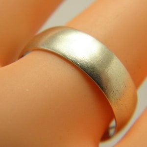 Vintage 9ct White Gold Heavy Wedding Band Ring 6mm Size S 1/2 (US Size 9.5) c1990