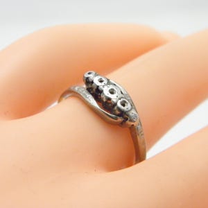 Antique 18ct Gold Platinum Diamond Twist 5 Stone Ring Band Size M (US Size 6.25) 1920s