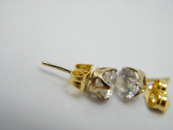 Vintage 14ct Gold Dia Stud Earrings (Pair) 6.5mm … - image 6