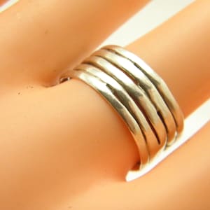 Handmade Sterling Silver Multiple Five Band Ring Size T (US Size 9.75)