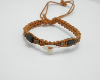 FREE Handmade Rope and Shark Tooth Adjustable Bracelet