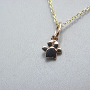 Vintage 9ct Gold Paw Print Pendant Necklace 18 Inch Cable Chain Dog Cat