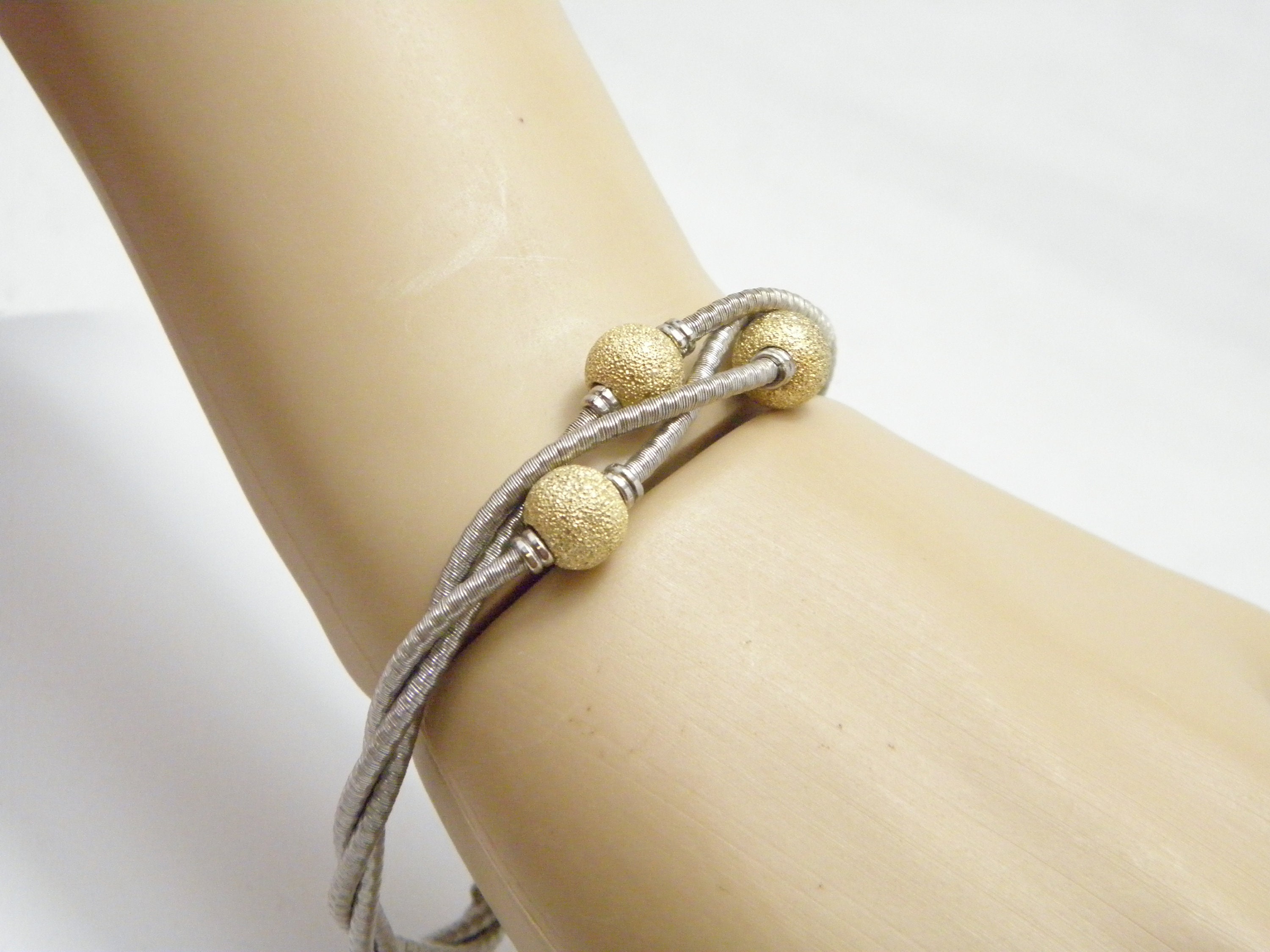 Bracelet Maille Boule Vintage Années 1970 - Plaque Or 9 G - Longueur 20 Cm - Neuf (deadstock)