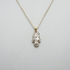 Vintage 9ct Gold Heavy Glacier Topaz Halo Pendant Necklace 17.5 Inch Belcher Chain