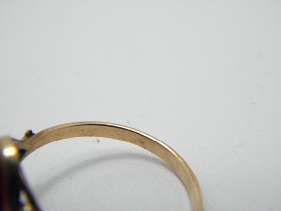 Antique 12ct Rose Gold Ruby Paste Solitaire Ring … - image 10