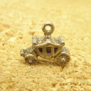 Antique / Vintage Sterling Silver Huge Royal Carriage Charm for Bracelet or Pendant