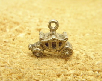 Antique / Vintage Sterling Silver Huge Royal Carriage Charm for Bracelet or Pendant