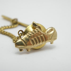 Vintage 9ct Gold Football Boot Tie Pin c1970 Soccer Lapel