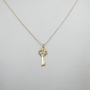 Vintage 9ct Gold 21st Birthday Pendant Necklace 18 Inch Belcher Chain Key To The Door