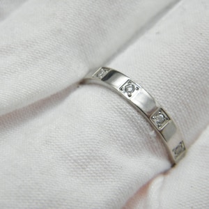 Vintage 18ct Heavy White Gold Diamond Eternity Ring Band Size R 1/2 (US Size 9)