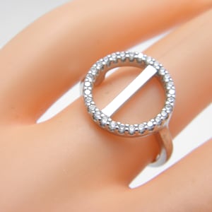 Vintage Sterling Silver Dia Symbol Cluster Ring Band Size L 1/2 (US Size 6)