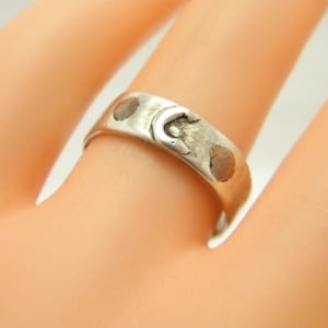 Antique Sterling Silver Buckle Ring Band Size M 1/2 (US Size 6.25) c1890