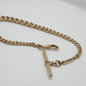 Antique 9ct Heavy Rose Gold Watch Chain Single Albert Curb Link 12 Inch 25g c1870