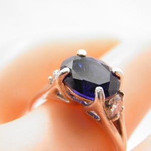 Vintage 999 Pure Platinum Sapphire Diamond Solitaire Ring Band Size N 1/2 (US Size 7)