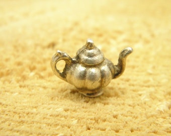 Antique / Vintage Sterling Silver Huge Teapot Charm for Bracelet or Pendant